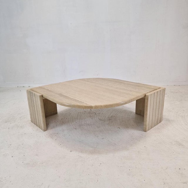 Italian Coffee Table in Travertine, 1980s For Sale - Image 18 of 18