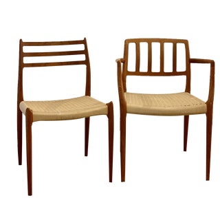 Set of Vintage Model No. 66 & 78 Solid Teak Chairs by Niels O. Møller for J.L. Møllers Møbelfabrik For Sale