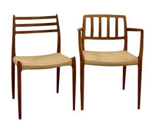 Set of Vintage Model No. 66 & 78 Solid Teak Chairs by Niels O. Møller for J.L. Møllers Møbelfabrik