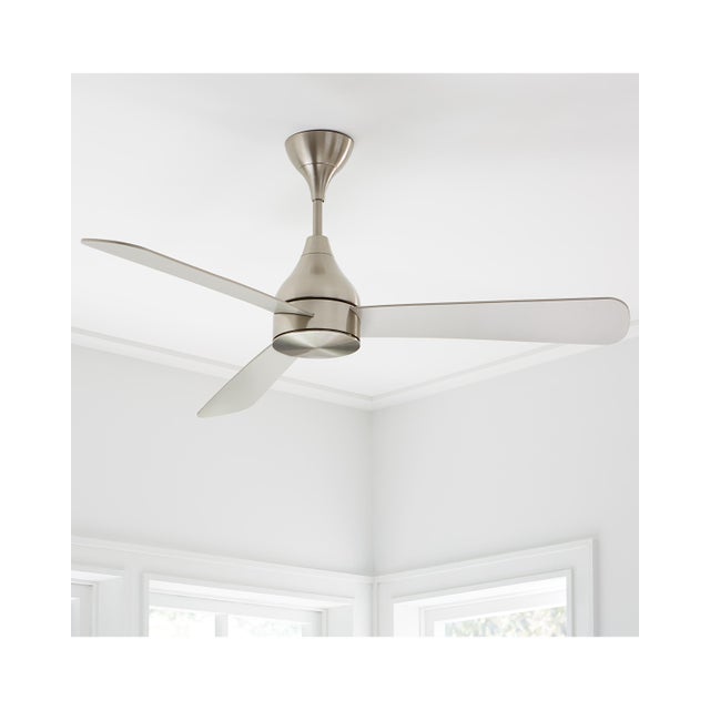 Barbara Barry by Visual Comfort Fan Streaming 60" LED Ceiling Fan in Brushed Steel For Sale - Image 9 of 9