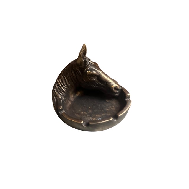 Brass Horse Head Ashtray For Sale - Image 9 of 10