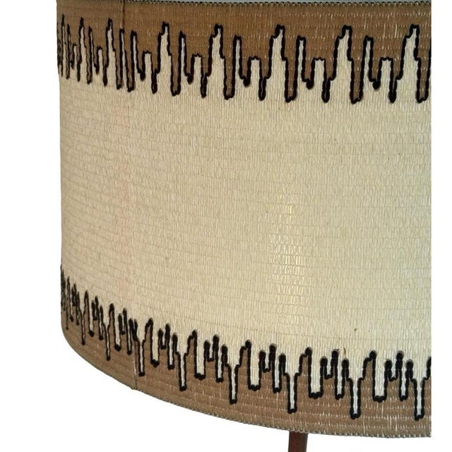 Goldenrod Vintage Space Age Floor Lamp in Brass with Teak Wooden Base from Temde Leuchten, 1960s For Sale - Image 8 of 9