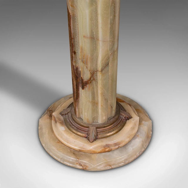 Brown 1950s Vintage Onyx Italian Decorative Jardiniere Stand For Sale - Image 8 of 13