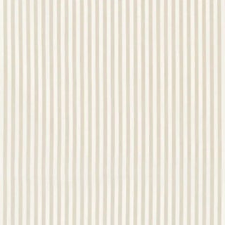 Schumacher Brigitte Stripe Fabric in Taupe For Sale