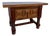 1930s Spanish Carved Wood Side Table With Geometric Decoration and Spiral Legs For Sale
