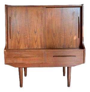 Vintage Teak Tall Sideboard / Bar Cabinet