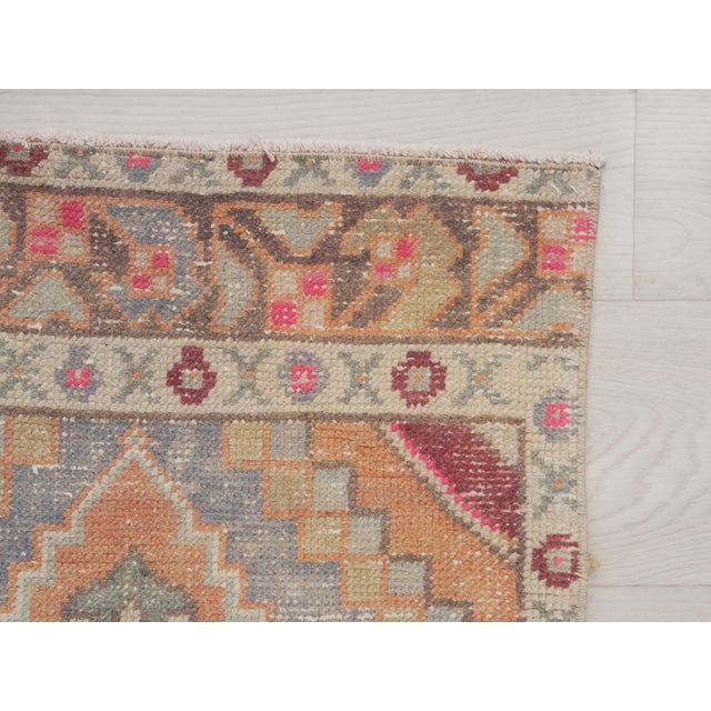 1970 Vintage Turkish Runner Rug, Hand Knotted Wool Hallway Runne For Sale - Image 9 of 10