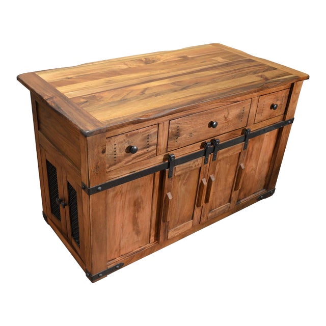 Granville Parota Kitchen Island For Sale
