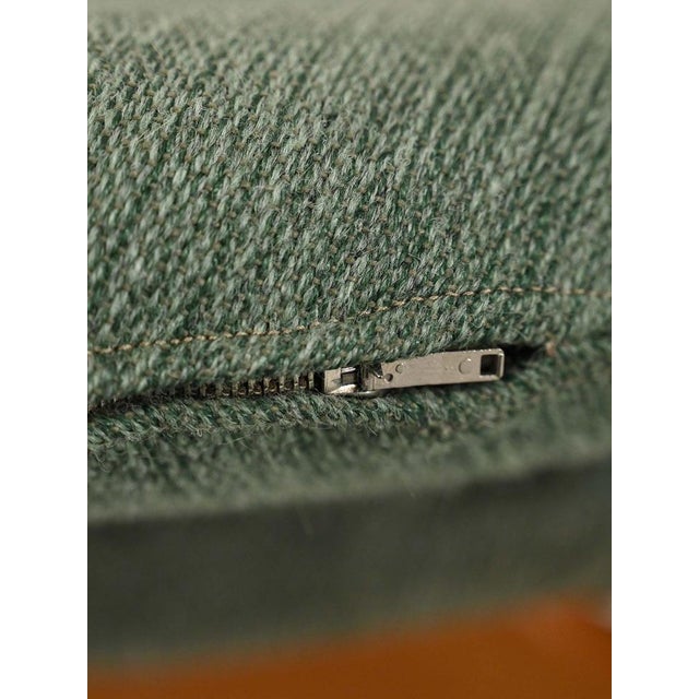 Scandinavian Armchair in Oak and Sage Green Wool, 1950s For Sale - Image 6 of 11