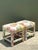 Late 20th Century Vintage Printed Paper Napkin Low Stools - A Pair For Sale - Image 5 of 12