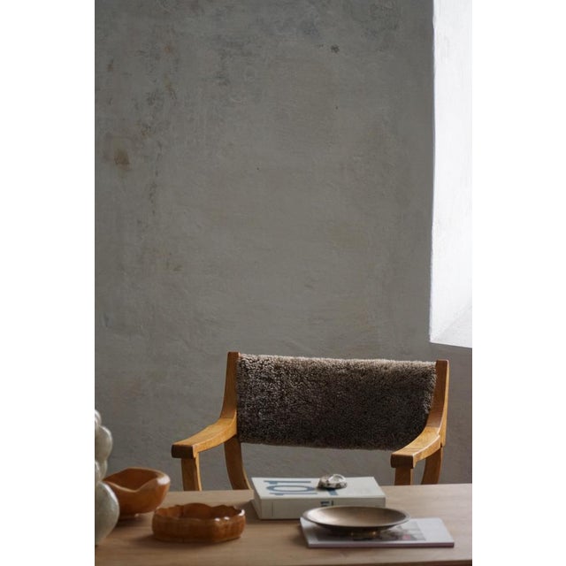 Mid-Century Modern Kurul Armchair in Oak and Lambswool by Henning Kjærnulf, 1960s For Sale - Image 6 of 15