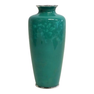 Signed Ando Jubei Japanese Cloisonne Vase 8.5" For Sale