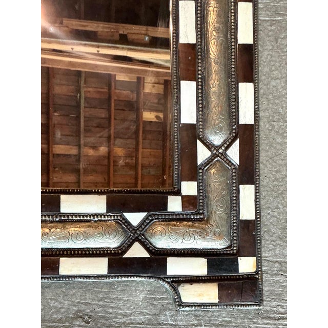 Vintage Bone Inlay Arched Wall Mirror For Sale - Image 10 of 14