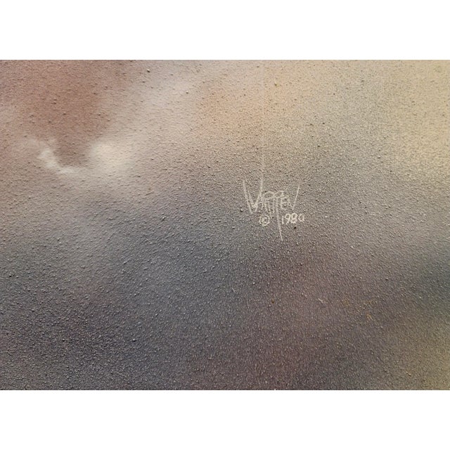 Wood Don Warren - Playing the Trumpet in the Clouds -Surrealist Oil Painting For Sale - Image 7 of 11