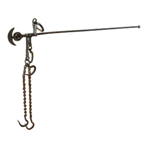 Antique Greek Decorative Steelyard Slaughter House Iron Weighting Instrument