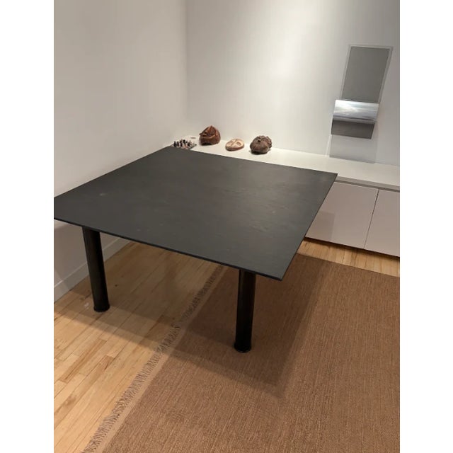 2000 - 2009 Casigliani Modern Square Black Slate Stone Dining Table For Sale - Image 5 of 9