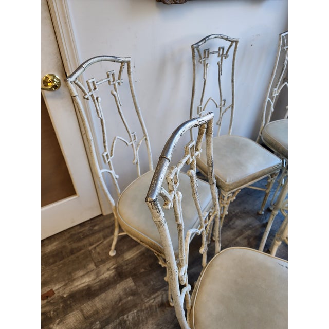 Cast Aluminum Faux Bamboo Kessler Industries Dining Set, Attributed - 7 Piece Set For Sale - Image 11 of 13