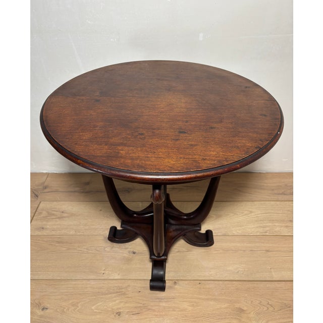 Art Nouveau Oak Pedestal Side Table, Early 20th Century For Sale - Image 11 of 12