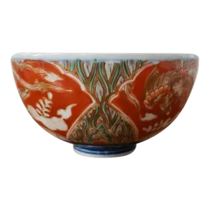 Early 20th Century Japanese Imari Porcelain Tea Bowl (Meiji Period)