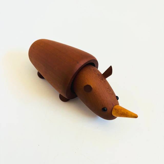 Mid-Century Modern MCM Senshukai Wood Royal Pet - Rhino For Sale - Image 3 of 6