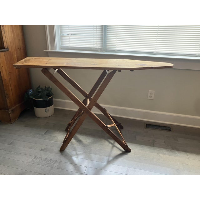 Vintage Wood Adjustable Ironing Board - 2 Heights - Flexible Tabletop For Sale In New York - Image 6 of 10