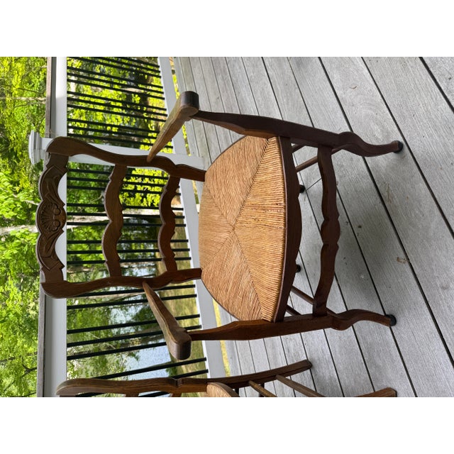 French Antique French Cane Dining Chairs (Set ofSix) With One Side Chair Included With the Set For Sale - Image 3 of 4