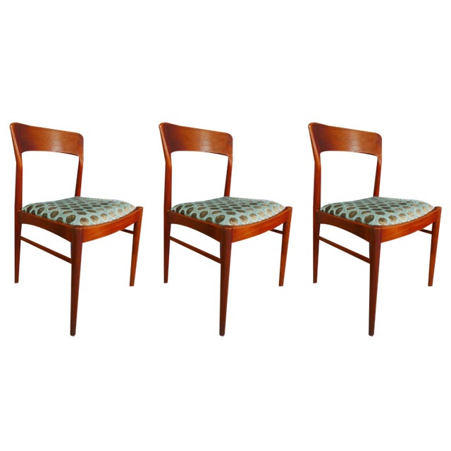 Teak Dining Chairs by Henning Kjaernulf for Korup, Denmark, 1960s, Set of 3 For Sale
