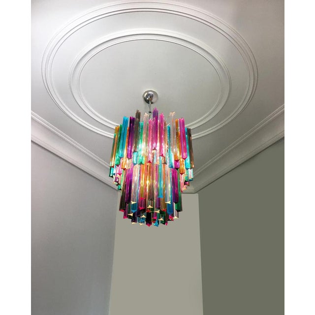 Multi-Color Triedri Chandeliers in Murano, 1970s, Set of 2 For Sale - Image 17 of 18