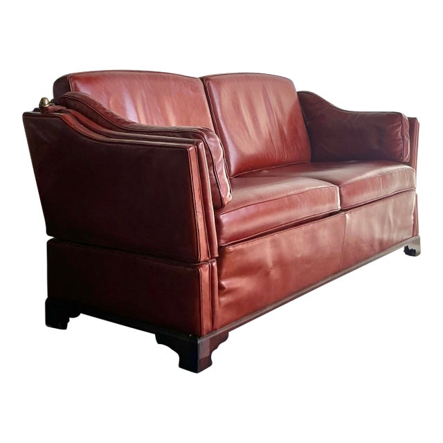 Vintage Boho Leather Knole Sofa For Sale