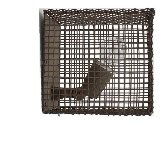 Industrial Caged Sconce For Sale