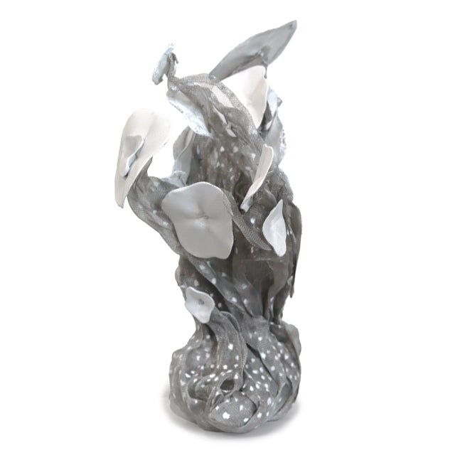 Silver Hydrangea Bundle - Contemporary Abstract Floral Mixed Media Small Sculpture Original Artwork by Atticus Adams For Sale - Image 8 of 11