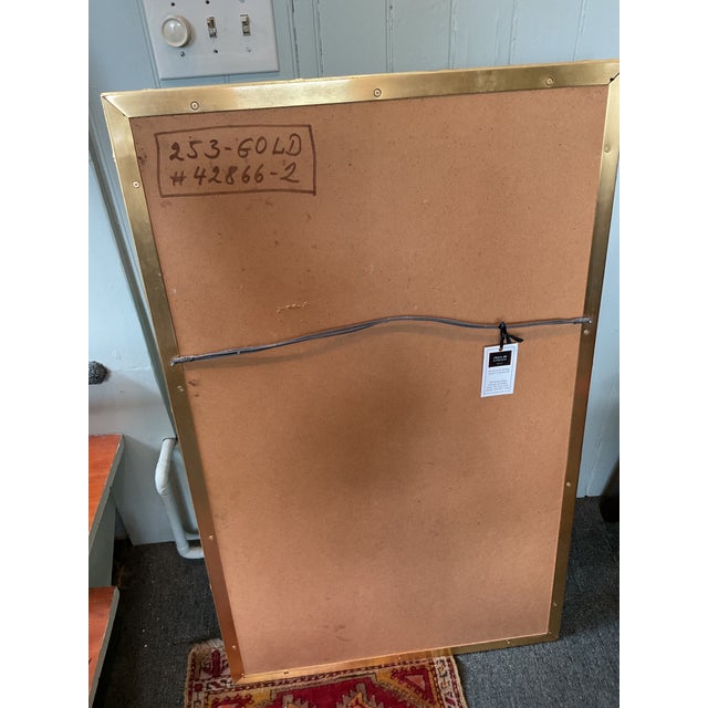 Brass Finish Faux Bamboo Mirror For Sale - Image 4 of 5