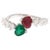 Early 21st Century Natural 0.71 cts emerald & 1.02 cts ruby & 0.76 cts diamond ring in 18k gold For Sale - Image 5 of 18
