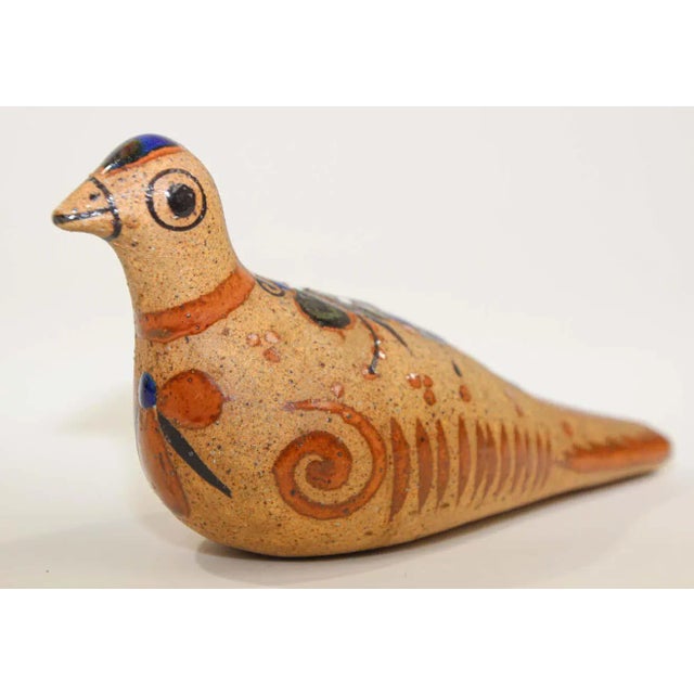 工芸品 Tonala pottery bird Mexican Tonala Pottery Hand Painted Bird | Chairish