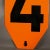 Vintage Enameled Metal Sign Number 4, 1950s For Sale - Image 3 of 4