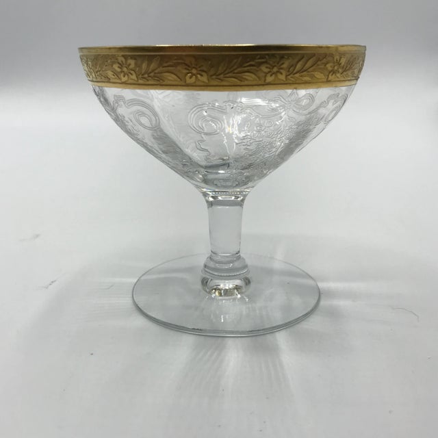 Tiffin Franciscan Champagne/Sherbet Glasses Etched Rambling Rose - Set of 5 For Sale In Sacramento - Image 6 of 13