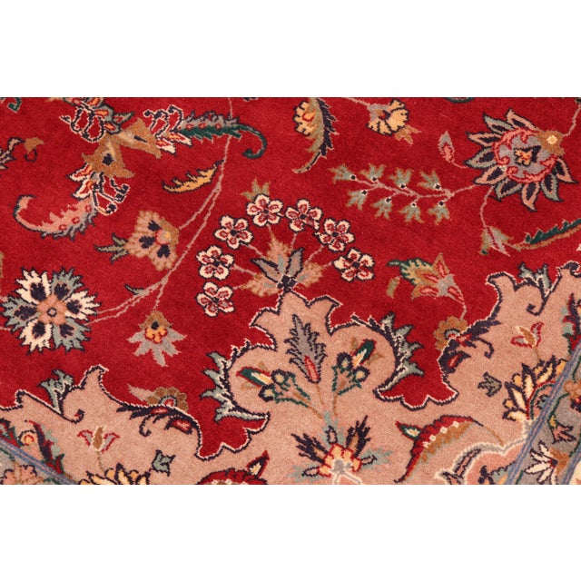 Shabby Chic Shabby Chic Medallion 1990's Pak-Persian Red/Ivory Wool Rug - 6'2'' X 9'3'' For Sale - Image 3 of 9