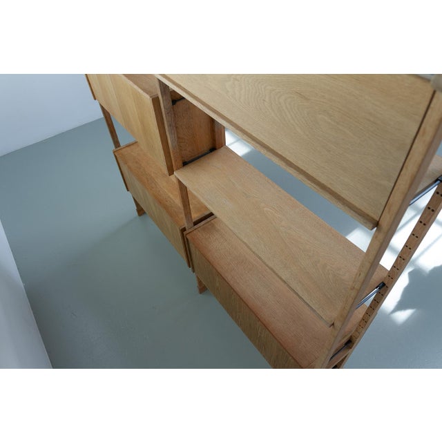 Danish Freestanding Oak Bookcase attributed to Henning Kjærnulf for Nyrup Møbler, 1960s For Sale - Image 10 of 18