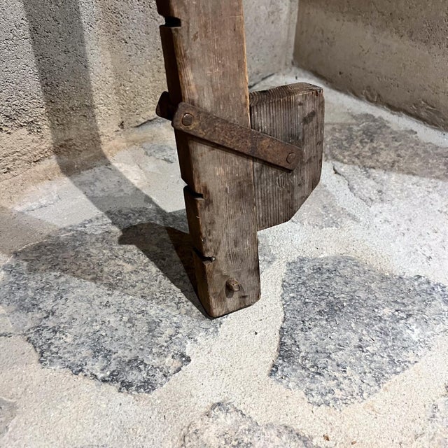 1940s 1940s Antique Wood Clamps Rustic Carpentry Tool For Sale - Image 5 of 9