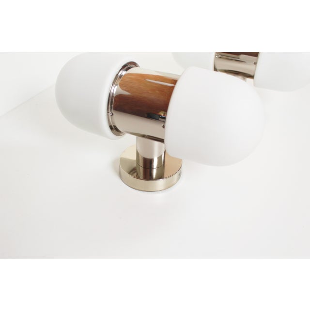 Vintage Chrome and Opaline Glass Wall Lamps by Rolf Kruger, 1970s, Set of 2 For Sale - Image 6 of 9