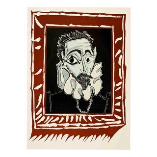 Pablo Picasso, Portrait d'Home à la Fraise, Linocut, 1962 For Sale
