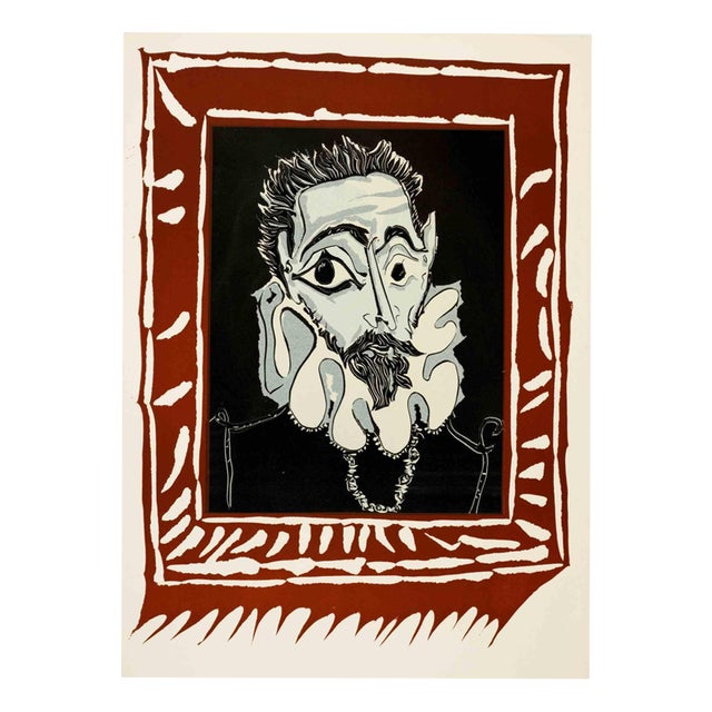 Pablo Picasso, Portrait d'Home à la Fraise, Linocut, 1962 For Sale
