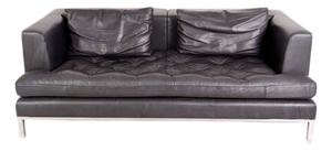 DS-0040 2-Seater Sofa in Black Leather from de Sede