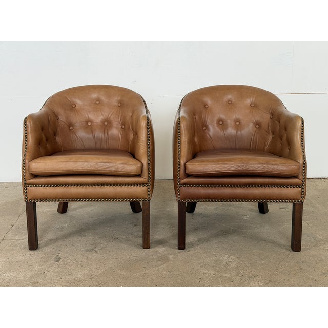 Mid-Century Modern Danish Leather Club Chairs from Wiels Møbler, 1985, Set of 2 For Sale - Image 11 of 11