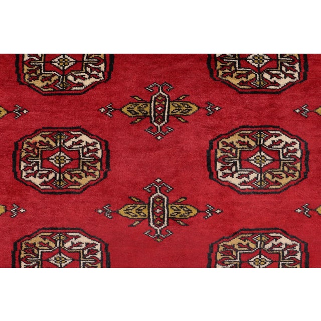 Tribal Bokhara Red/Beige Hand Knotted Wool Rug For Sale - Image 4 of 9