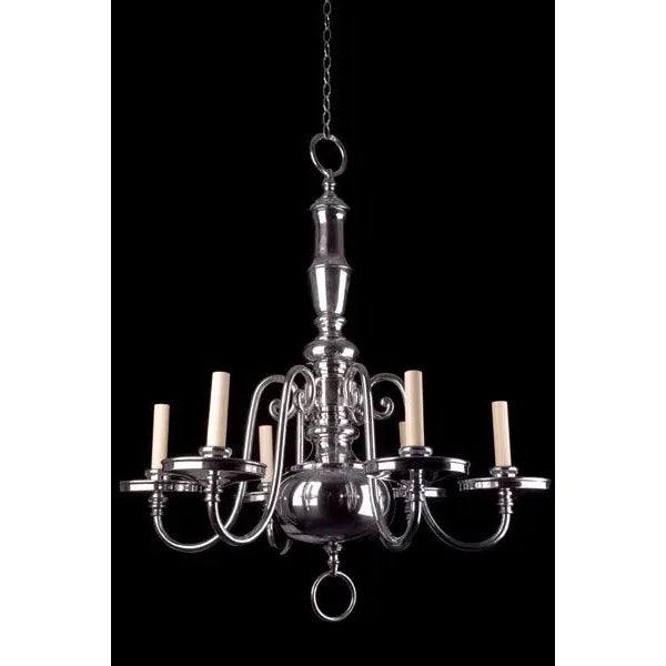 Williamsburg style chandelier, with large bobeches.