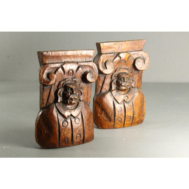 Antique Carved Oak Small Panels Male Portraits Busts, English For Sale - Image 4 of 18