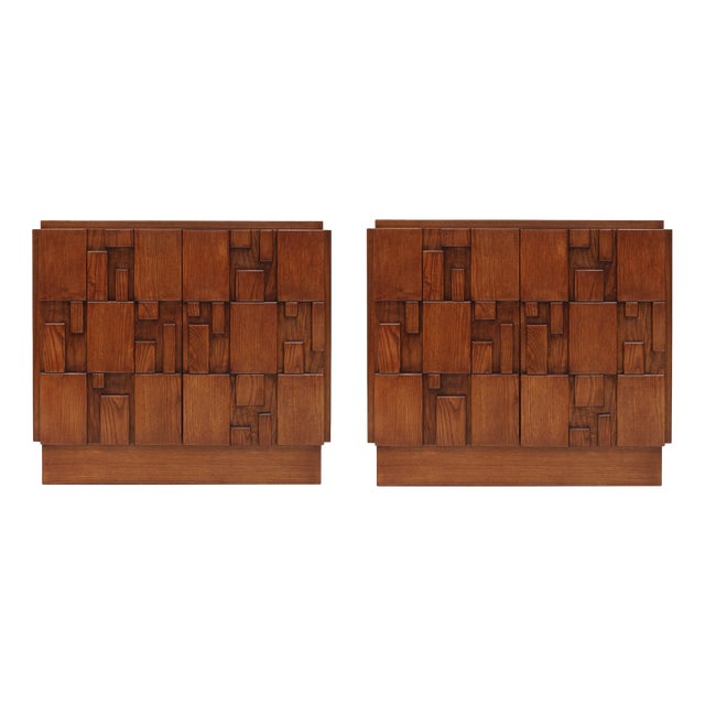 Vintage Brutalist Italian Sideboards, 2000, Set of 2 For Sale
