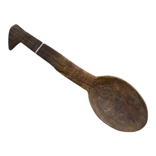 Vintage African Wooden Spoon For Sale