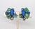 1960s Vintage 1960s Signed Kramer Blue & Green Cuba Rhinestone Clip Earrings-2 Pieces For Sale - Image 5 of 7